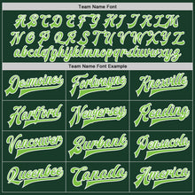 Load image into Gallery viewer, Custom Green Neon Green-White Bomber Full-Snap Varsity Letterman Jacket
