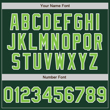 Load image into Gallery viewer, Custom Green Neon Green-White Bomber Full-Snap Varsity Letterman Jacket
