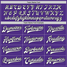 Load image into Gallery viewer, Custom Purple White-Black Bomber Full-Snap Varsity Letterman Jacket
