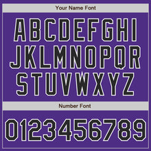 Загрузить изображение в средство просмотра галереи, Custom Purple Black-Gray Bomber Full-Snap Varsity Letterman Jacket
