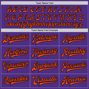 Custom Purple Orange-Black Bomber Full-Snap Varsity Letterman Jacket