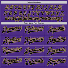 Load image into Gallery viewer, Custom Purple Black-Old Gold Bomber Full-Snap Varsity Letterman Jacket
