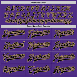 Custom Purple Black-Old Gold Bomber Full-Snap Varsity Letterman Jacket