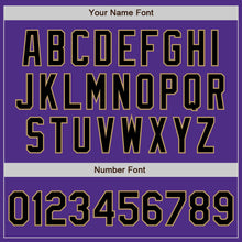 Load image into Gallery viewer, Custom Purple Black-Old Gold Bomber Full-Snap Varsity Letterman Jacket
