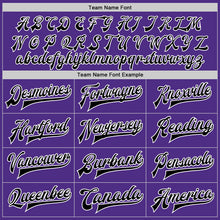 Load image into Gallery viewer, Custom Purple Black-White Bomber Full-Snap Varsity Letterman Two Tone Jacket
