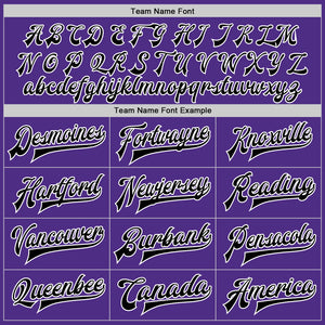 Custom Purple Black-White Bomber Full-Snap Varsity Letterman Two Tone Jacket
