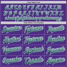 Load image into Gallery viewer, Custom Purple Kelly Green-White Bomber Full-Snap Varsity Letterman Two Tone Jacket
