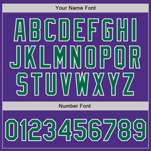 Load image into Gallery viewer, Custom Purple Kelly Green-White Bomber Full-Snap Varsity Letterman Two Tone Jacket
