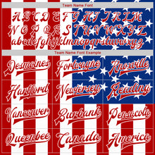 Charger l&#39;image dans la galerie, Custom White Royal-Red American Flag Fashion 3D Bomber Full-Snap Varsity Letterman Jacket
