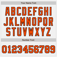 Загрузить изображение в средство просмотра галереи, Custom White Orange-Black Bomber Full-Snap Varsity Letterman Two Tone Jacket
