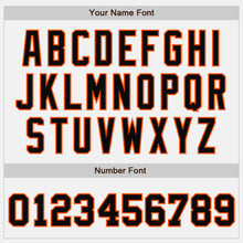 Load image into Gallery viewer, Custom White Black-Orange Bomber Full-Snap Varsity Letterman Two Tone Jacket
