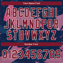 Laden Sie das Bild in den Galerie-Viewer, Custom Pink Maroon Cream-Navy 3D Pattern Design Bomber Full-Snap Varsity Letterman Jacket
