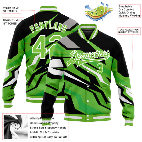 Lime green varsity 2025 jacket