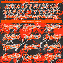 Laden Sie das Bild in den Galerie-Viewer, Custom Red Orange-Black 3D Pattern Design Bomber Full-Snap Varsity Letterman Jacket
