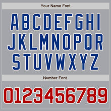 Load image into Gallery viewer, Custom Gray Red-Royal Bomber Full-Snap Varsity Letterman Jacket
