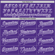 Загрузить изображение в средство просмотра галереи, Custom White Purple Bomber Full-Snap Varsity Letterman Split Fashion Jacket
