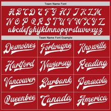 Load image into Gallery viewer, Custom Red White Bomber Full-Snap Varsity Letterman Jacket
