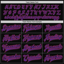 Load image into Gallery viewer, Custom Black Pink-Purple Bomber Full-Snap Varsity Letterman Two Tone Jacket
