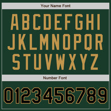 Charger l&#39;image dans la galerie, Custom Green Black-Old Gold Bomber Full-Snap Varsity Letterman Jacket
