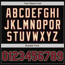 Загрузить изображение в средство просмотра галереи, Custom Black Crimosn-City Cream Bomber Full-Snap Varsity Letterman Jacket
