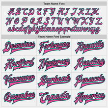 Load image into Gallery viewer, Custom White Aqua Black-Pink Bomber Full-Snap Varsity Letterman Jacket
