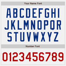 Charger l&#39;image dans la galerie, Custom White Royal-Red Bomber Full-Snap Varsity Letterman Jacket
