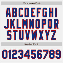 Charger l&#39;image dans la galerie, Custom White Royal-Red Bomber Full-Snap Varsity Letterman Jacket
