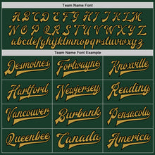 Charger l&#39;image dans la galerie, Custom Green Old Gold-Black Bomber Full-Snap Varsity Letterman Jacket
