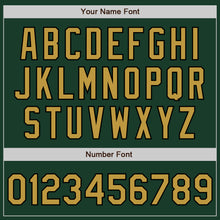 Charger l&#39;image dans la galerie, Custom Green Old Gold-Black Bomber Full-Snap Varsity Letterman Jacket
