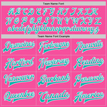 Загрузить изображение в средство просмотра галереи, Custom Pink Aqua-White Bomber Full-Snap Varsity Letterman Jacket
