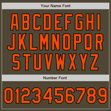 Загрузить изображение в средство просмотра галереи, Custom Olive Orange-Black Bomber Full-Snap Varsity Letterman Salute To Service Jacket
