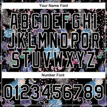 Laden Sie das Bild in den Galerie-Viewer, Custom Black White Heron And Flower 3D Pattern Design Bomber Full-Snap Varsity Letterman Jacket
