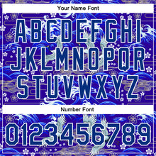 Load image into Gallery viewer, Custom Royal White Heron  And Wave 3D Pattern Design Bomber Full-Snap Varsity Letterman Jacket
