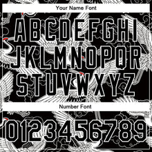 Laden Sie das Bild in den Galerie-Viewer, Custom Black White Heron And Cloud 3D Pattern Design Bomber Full-Snap Varsity Letterman Jacket
