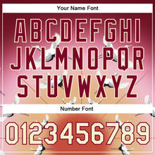 Laden Sie das Bild in den Galerie-Viewer, Custom Maroon Cream Heron 3D Pattern Design Bomber Full-Snap Varsity Letterman Jacket
