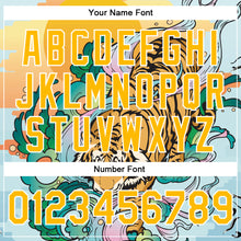 Laden Sie das Bild in den Galerie-Viewer, Custom Lakes Blue Gold-White Tiger 3D Pattern Design Bomber Full-Snap Varsity Letterman Jacket
