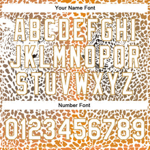 Laden Sie das Bild in den Galerie-Viewer, Custom Old Gold White-Black Leopard 3D Pattern Design Bomber Full-Snap Varsity Letterman Jacket
