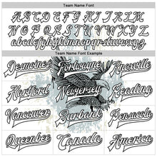 Laden Sie das Bild in den Galerie-Viewer, Custom White Black Eagle 3D Pattern Design Bomber Full-Snap Varsity Letterman Jacket
