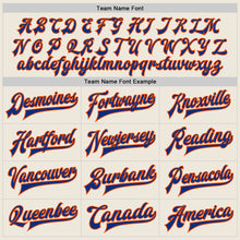 Charger l&#39;image dans la galerie, Custom Cream Royal-Orange Bomber Full-Snap Varsity Letterman Jacket
