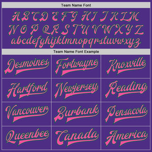 Custom Purple Pink-Kelly Green Bomber Full-Snap Varsity Letterman Jacket