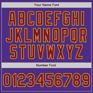 Custom Purple Crimson-Gold Bomber Full-Snap Varsity Letterman Jacket