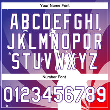 Laden Sie das Bild in den Galerie-Viewer, Custom Purple White-Red Statue of Liberty 3D Pattern Design Bomber Full-Snap Varsity Letterman Jacket
