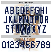 Laden Sie das Bild in den Galerie-Viewer, Custom White Navy A Bull With Horns 3D Pattern Design Bomber Full-Snap Varsity Letterman Jacket
