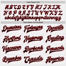 Laden Sie das Bild in den Galerie-Viewer, Custom White Black Pinstripe Red Bomber Full-Snap Varsity Letterman Jacket

