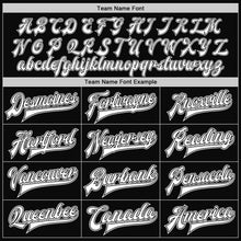 Load image into Gallery viewer, Custom Black White Bomber Full-Snap Varsity Letterman Two Tone Jacket
