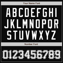 Load image into Gallery viewer, Custom Black White Bomber Full-Snap Varsity Letterman Two Tone Jacket
