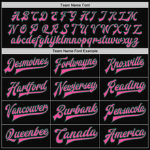Load image into Gallery viewer, Custom Black Pink-Kelly Green Bomber Full-Snap Varsity Letterman Two Tone Jacket
