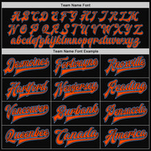Load image into Gallery viewer, Custom Black Light Blue-Orange Bomber Full-Snap Varsity Letterman Two Tone Jacket
