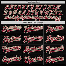 Load image into Gallery viewer, Custom Black Crimson-Cream Bomber Full-Snap Varsity Letterman Two Tone Jacket
