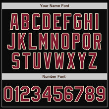 Load image into Gallery viewer, Custom Black Crimson-Cream Bomber Full-Snap Varsity Letterman Two Tone Jacket
